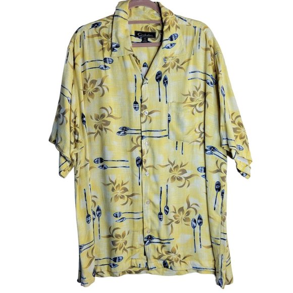Quicksilver Other - Quicksilver Silver Edition Yellow Floral Button Front Shirt Men Size XXL